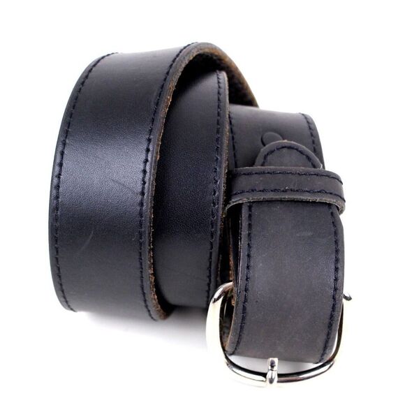 VTG SADDLE BLACK GENUINE LEATHER 1.5"Wd CASUAL DRESS MEN'S BELT Sz 38 (F86 - Picture 1 of 13